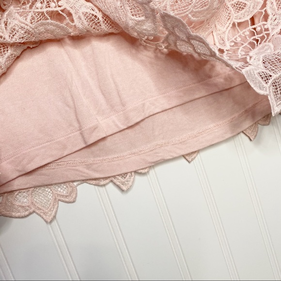 PHILOSOPHY Blush Pink Lacey Short Sleeve Top S - Picture 5 of 10